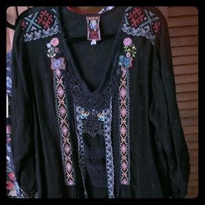 Black Johnny Was Embroidered top